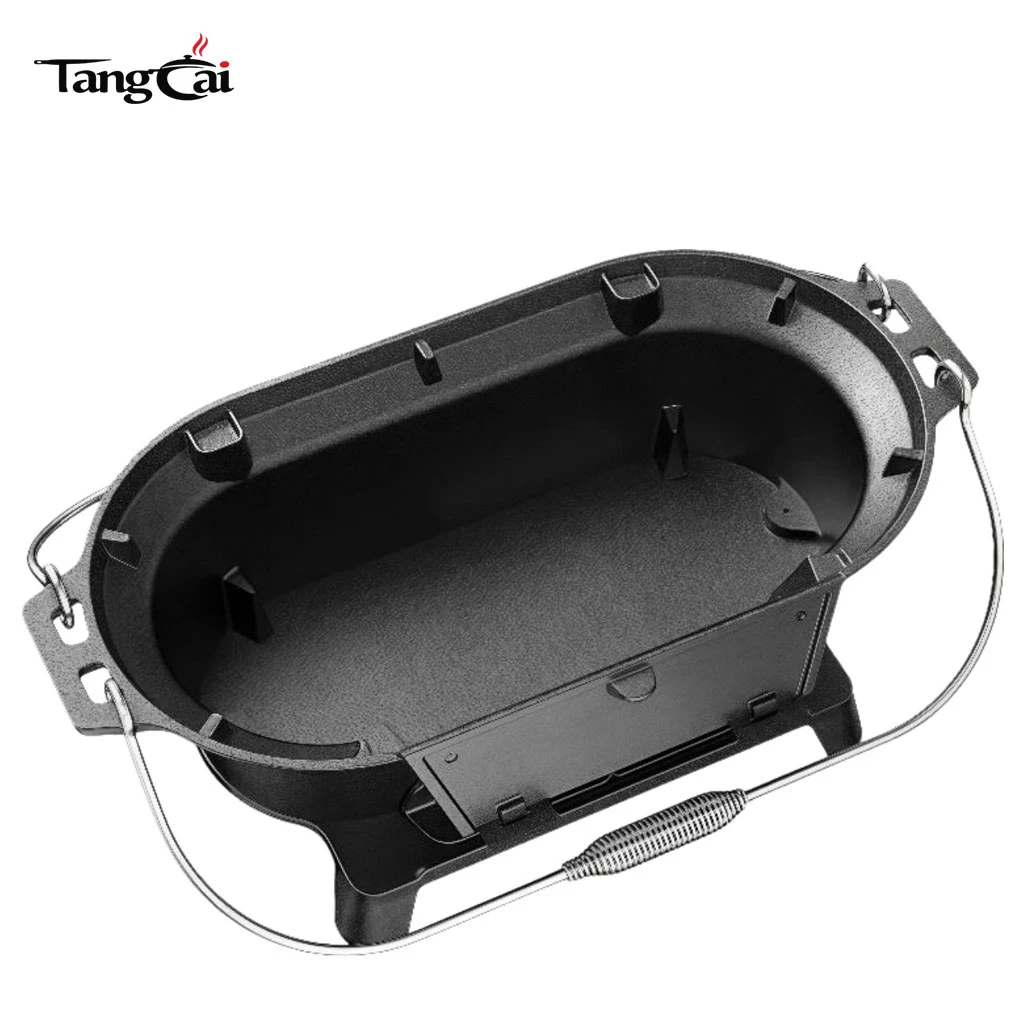Source Factory Mini Camp Gear Small Portable Cast Iron Charcoal BBQ Grill Camping Stove Ideal for Indoor Outdoor Picnic Party