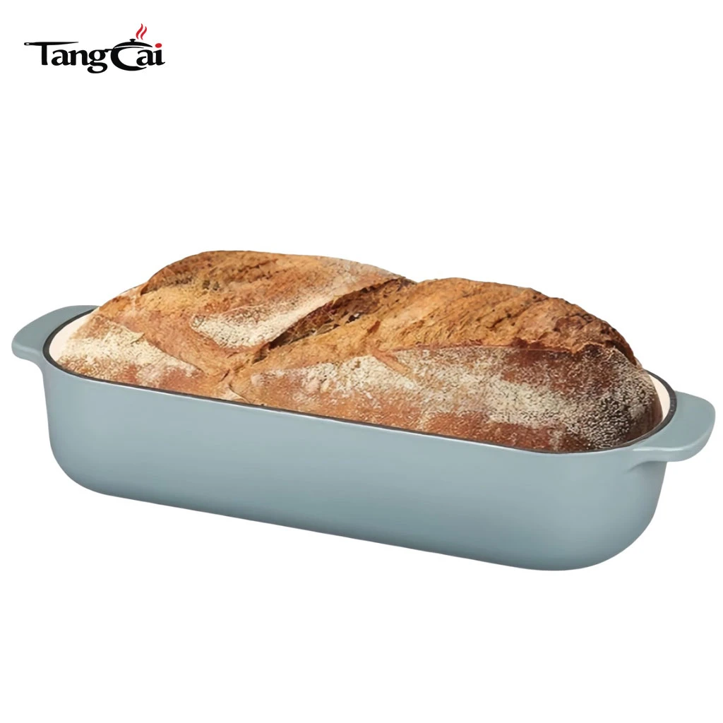 12.5x5.5 inch 5QT Enameled Cast Iron Loaf Pan with Lid, Bread pan, Dutch Oven Bread pan for Homemade Sourdough Bread Baking