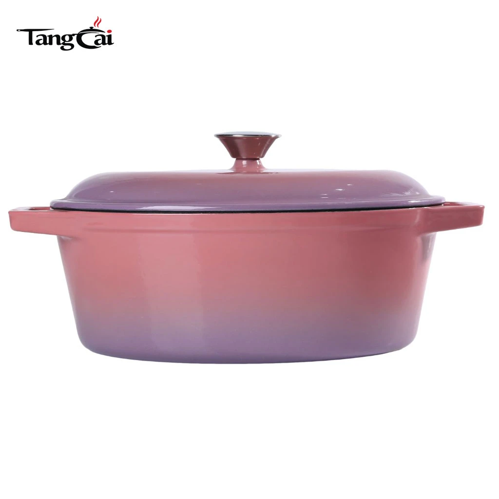 4PCS EnameledCast Iron Cookware Se Nonstick Multi-purpose Pots and Pans Set for Family Cooking Oven Safe Induction Compatible