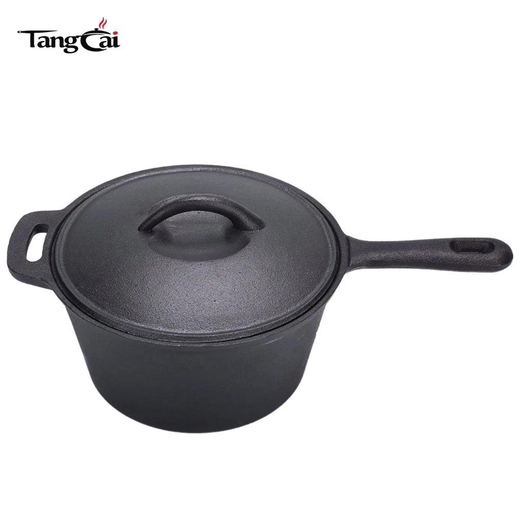 7-Piece Cast Iron Cookware Set with Wooden Box for Camp Cooking