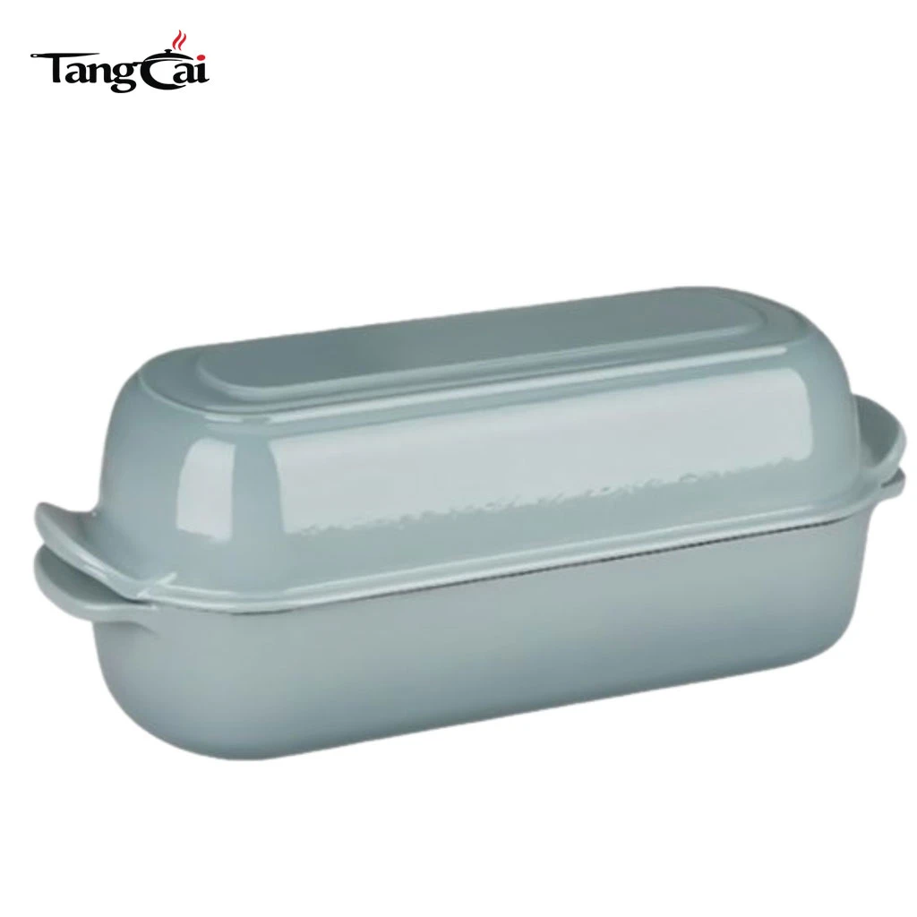 12.5x5.5 inch 5QT Enameled Cast Iron Loaf Pan with Lid, Bread pan, Dutch Oven Bread pan for Homemade Sourdough Bread Baking