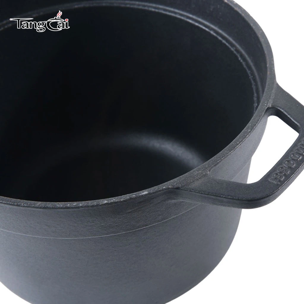 Nonstick Cast Iron Rice Cooker with Inner Lid, Tall Deep Body Rice Pot Excellent Heat Retention Keep Warm Design For Daily Meal