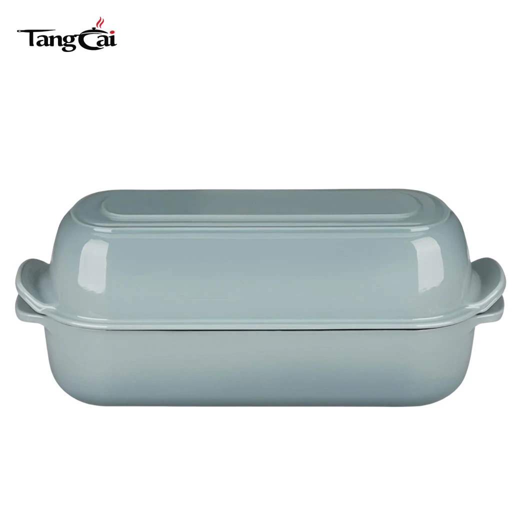 12.5x5.5 inch 5QT Enameled Cast Iron Loaf Pan with Lid, Bread pan, Dutch Oven Bread pan for Homemade Sourdough Bread Baking