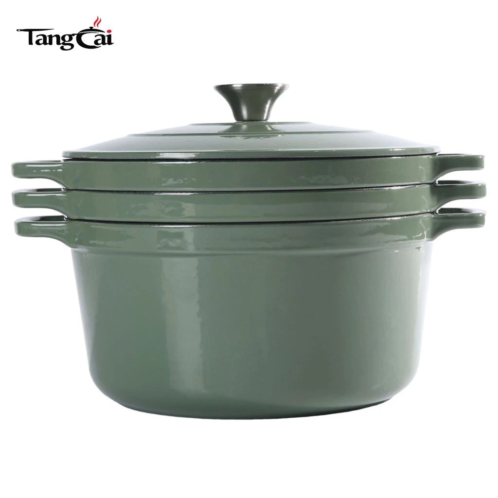 B2B Cookware Expert Hot Sale Stackable Enamel Cookware Set 3in1 5QT Pot with Lid 10inch Skillet 4QT Frying Pan with Lid