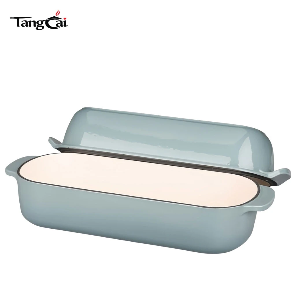 12.5x5.5 inch 5QT Enameled Cast Iron Loaf Pan with Lid, Bread pan, Dutch Oven Bread pan for Homemade Sourdough Bread Baking