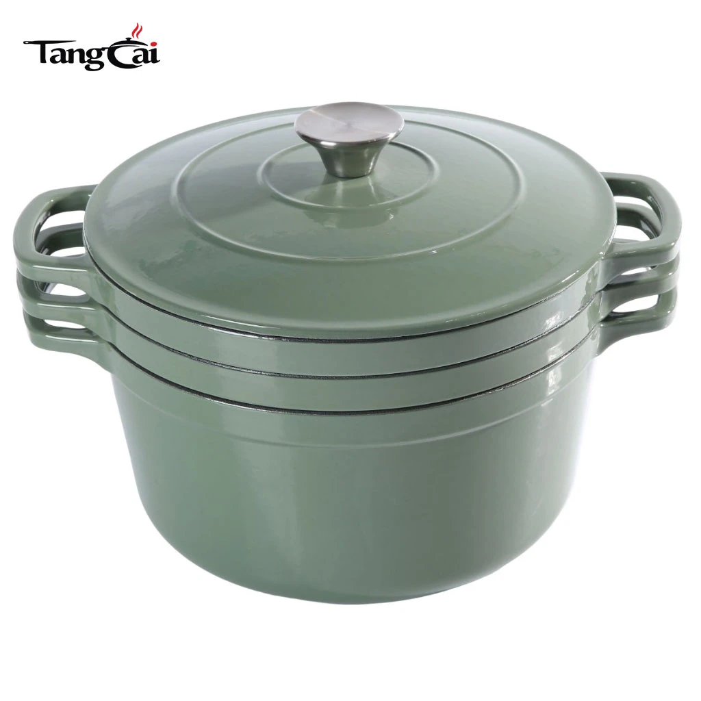 B2B Cookware Expert Hot Sale Stackable Enamel Cookware Set 3in1 5QT Pot with Lid 10inch Skillet 4QT Frying Pan with Lid