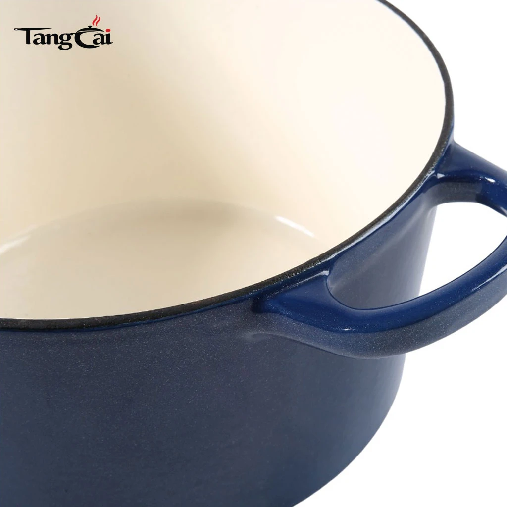 Non-Stick Large Cooking Pot Enameled Cast Iron Dutch Oven 6.5 Qt Fit All Stoves Food Safety Management Certified