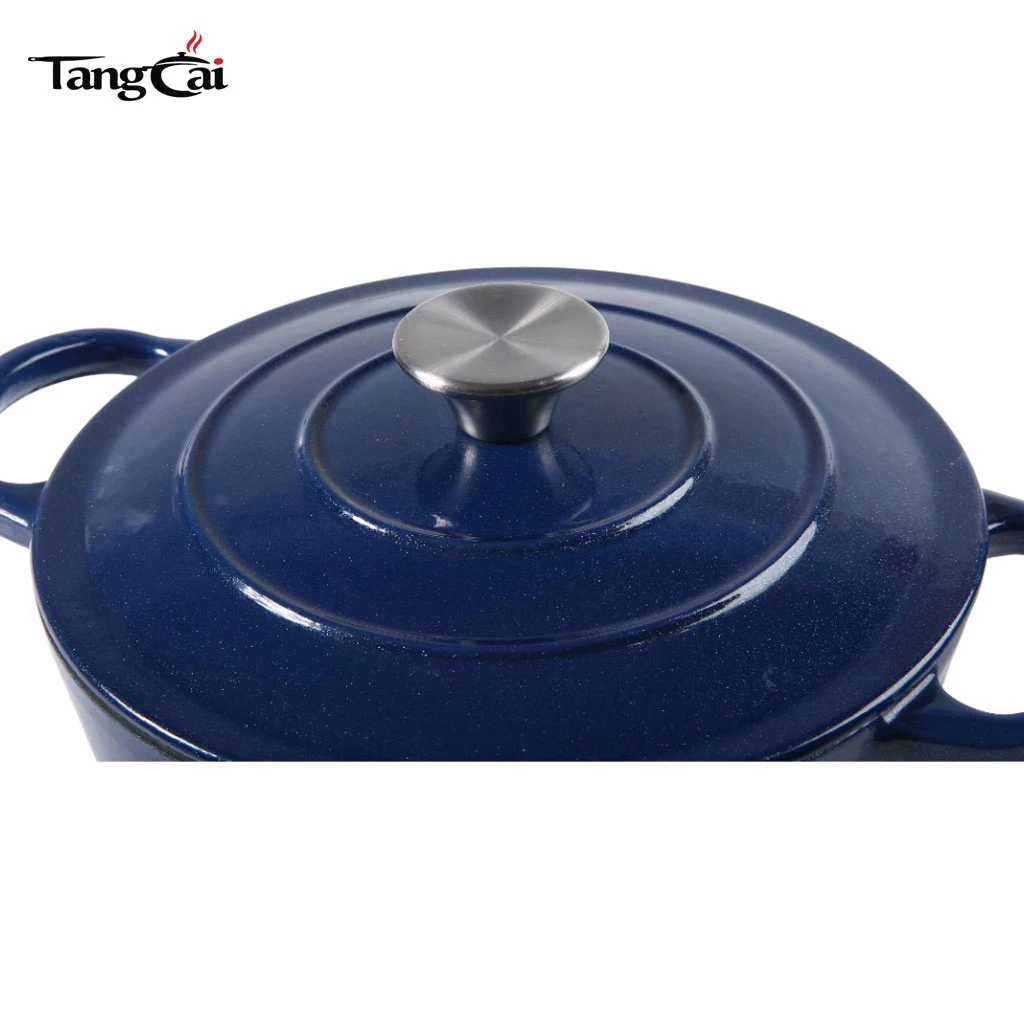 Non-Stick Large Cooking Pot Enameled Cast Iron Dutch Oven 6.5 Qt Fit All Stoves Food Safety Management Certified