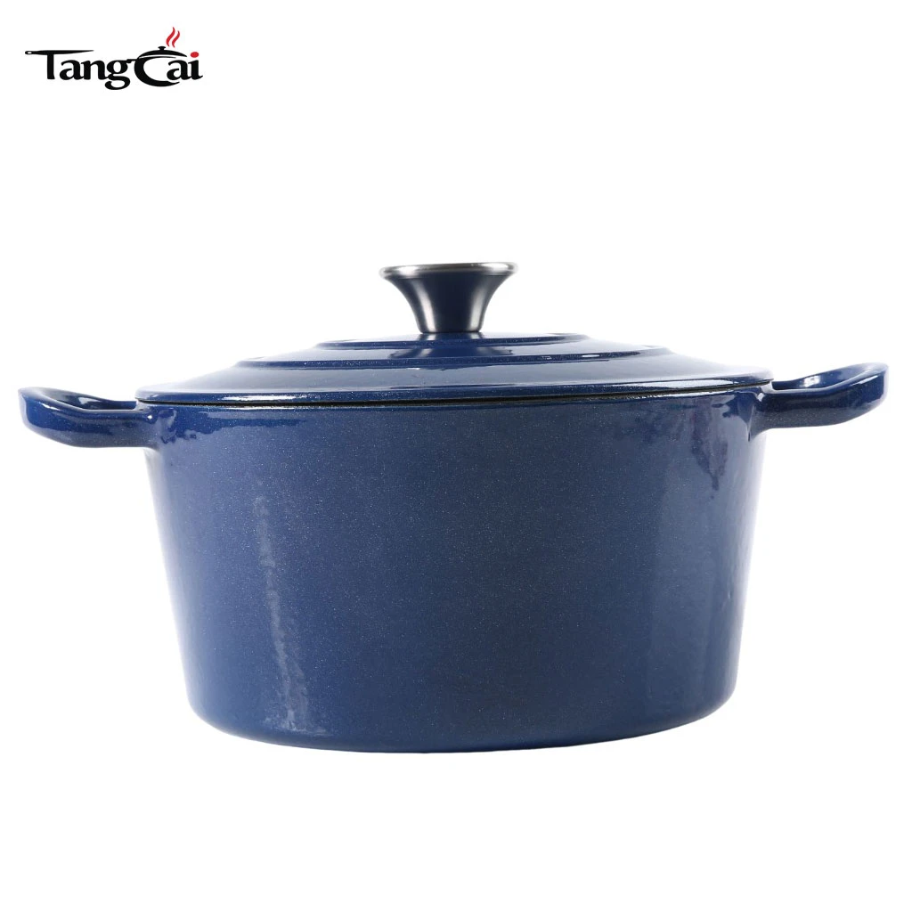 Non-Stick Large Cooking Pot Enameled Cast Iron Dutch Oven 6.5 Qt Fit All Stoves Food Safety Management Certified