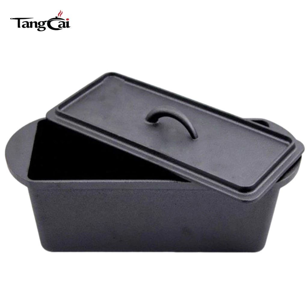 Classic Design Cast Iron Pre-Seasoned Rectangle Bread & Loaf Pans Bakeware for Home Kitchen Bread Baking Mould