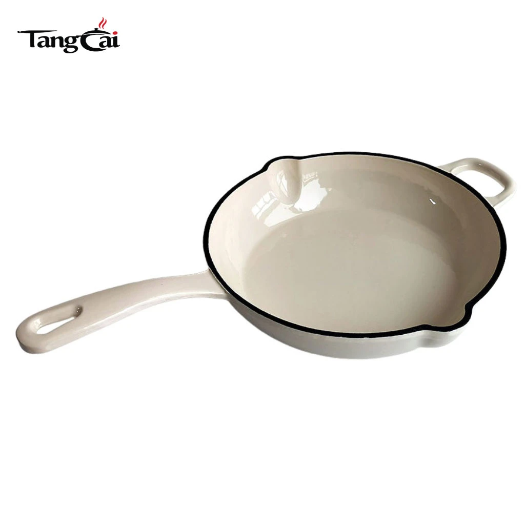 10 Inch Enameled Cast Iron Skillet with Handles - Ideal for Searing, Roasting, Frying