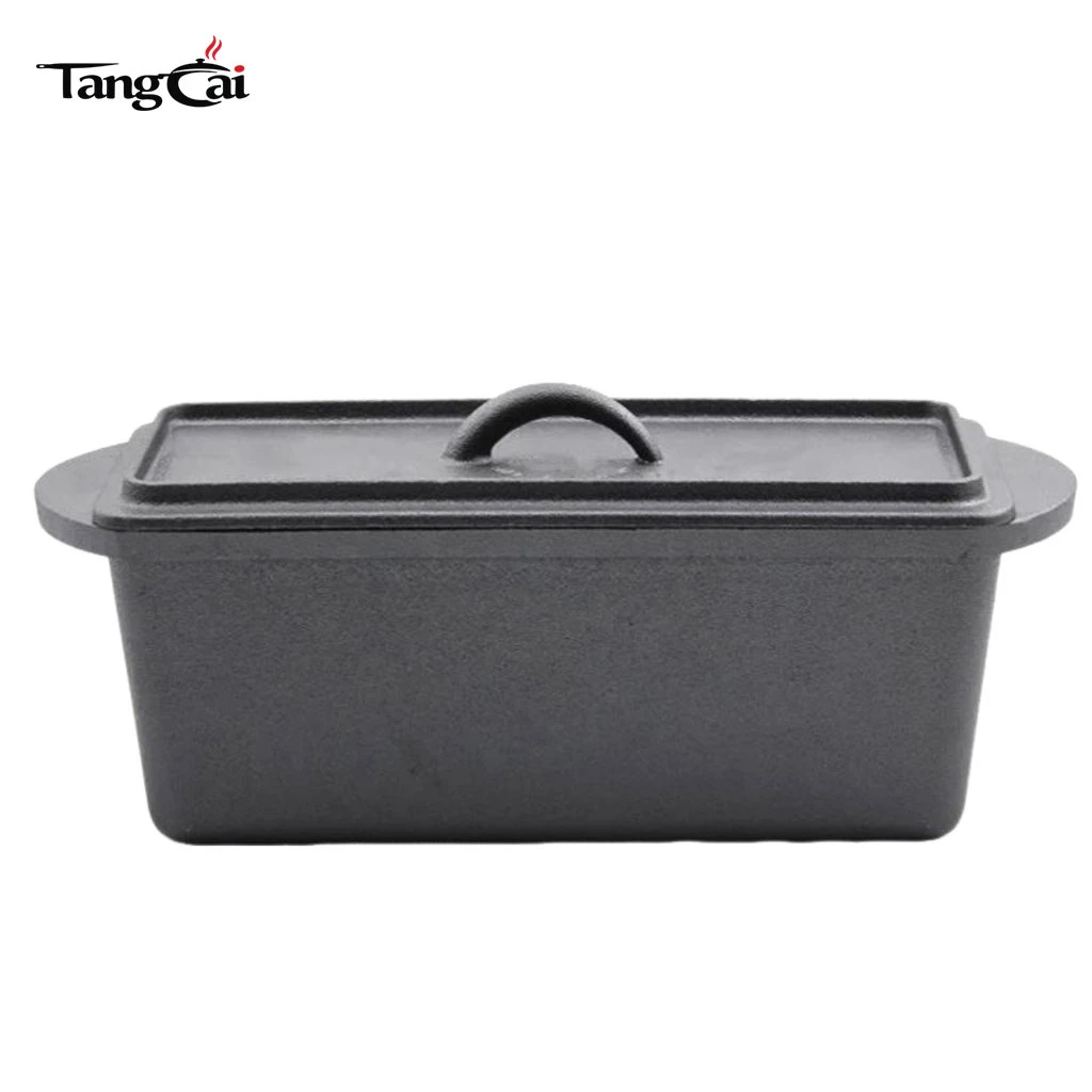 Classic Design Cast Iron Pre-Seasoned Rectangle Bread & Loaf Pans Bakeware for Home Kitchen Bread Baking Mould