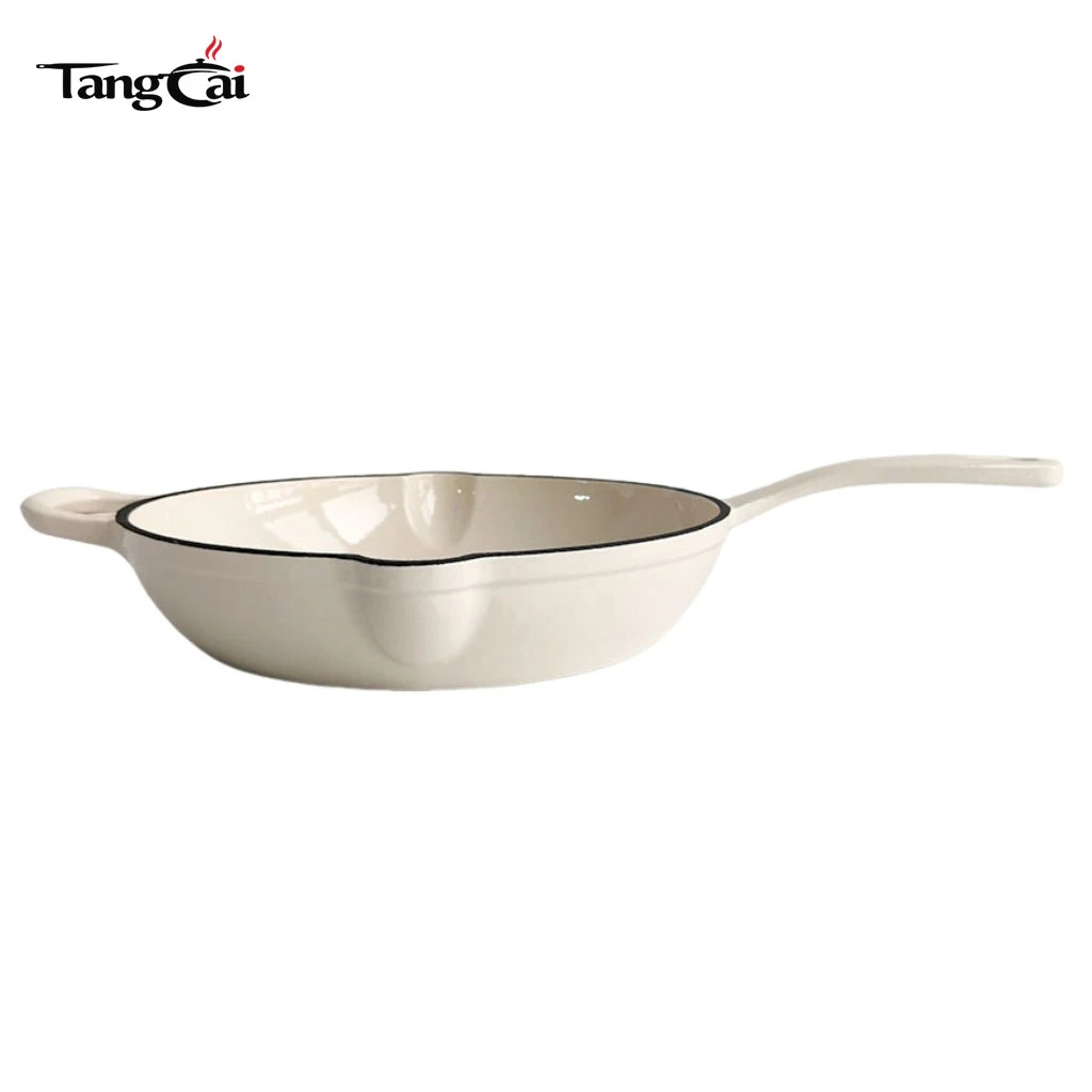 10 Inch Enameled Cast Iron Skillet with Handles - Ideal for Searing, Roasting, Frying