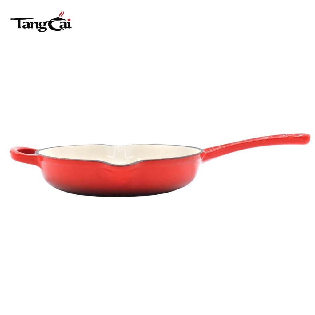 10 Inch Enameled Cast Iron Skillet with Handles - Ideal for Searing, Roasting, Frying