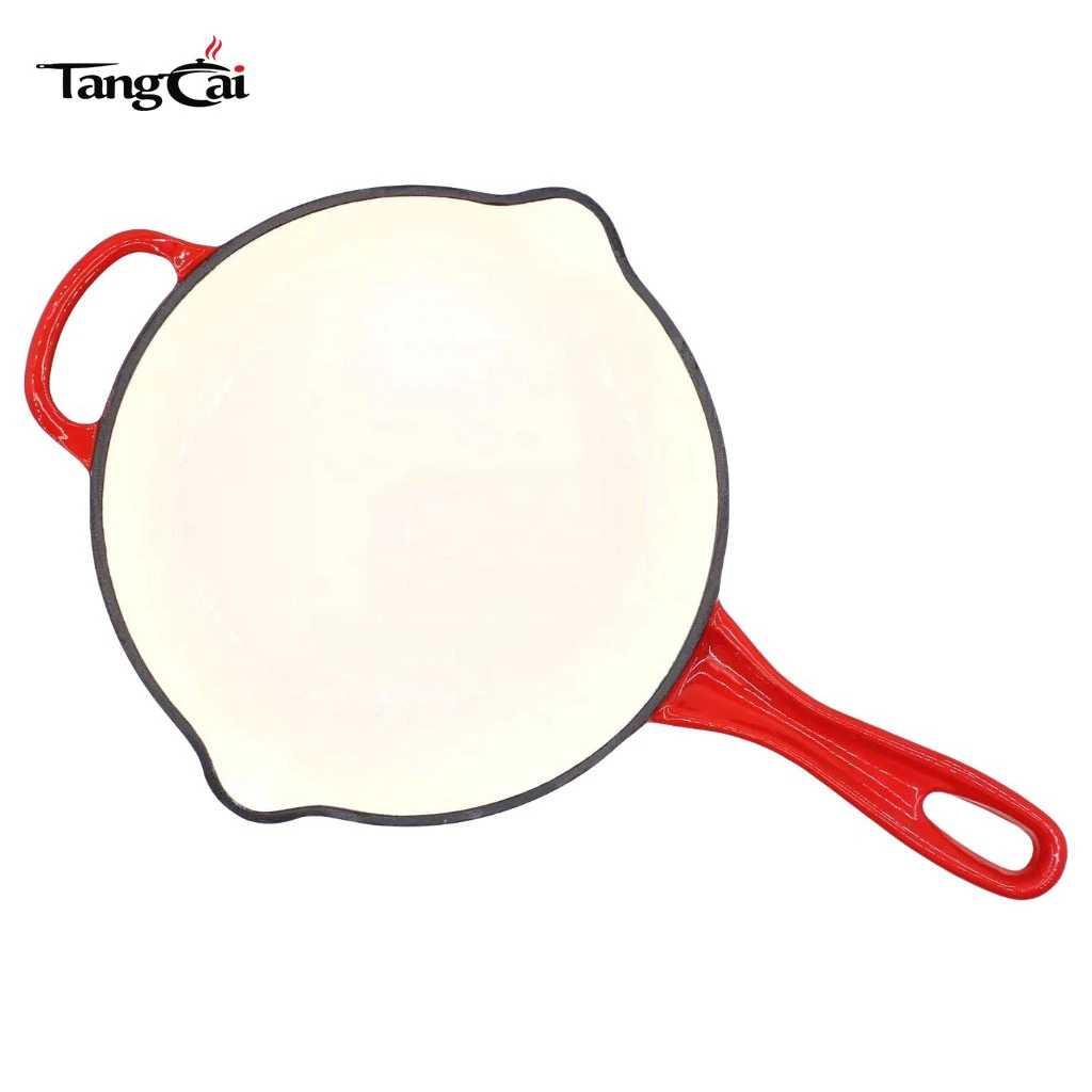 10 Inch Enameled Cast Iron Skillet with Handles - Ideal for Searing, Roasting, Frying