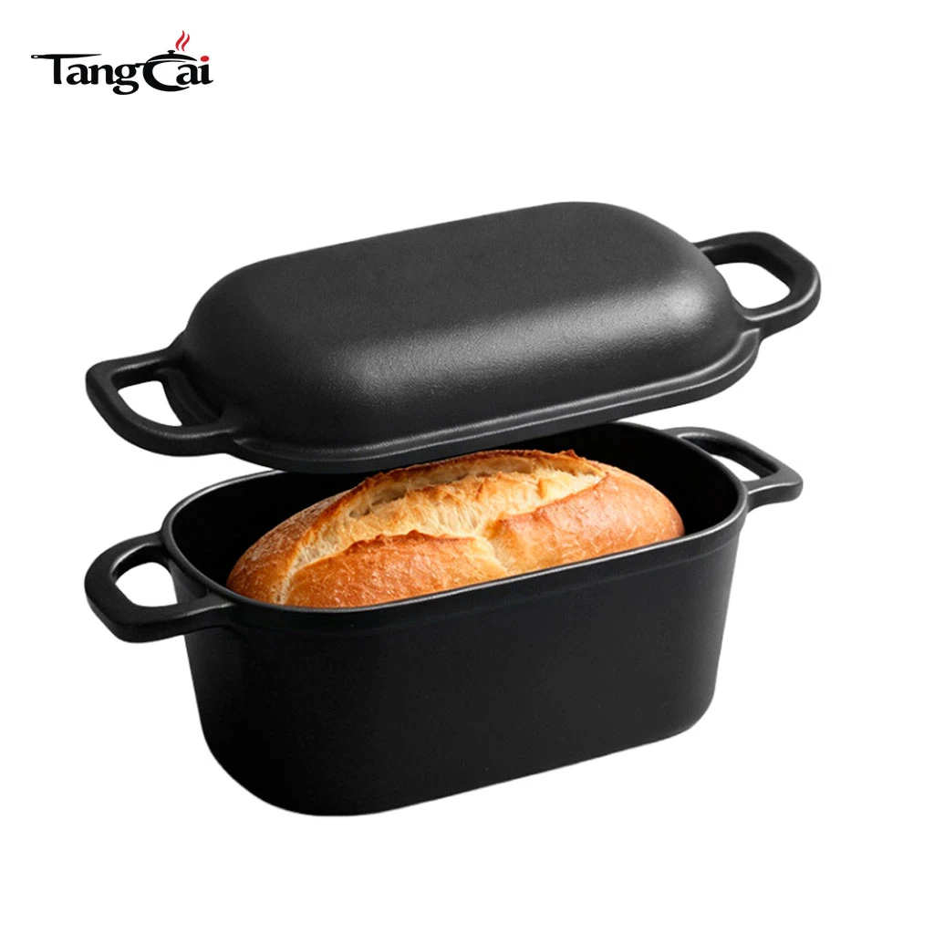 4QT Oval Dutch Oven for Bread Baking Nonstick Cast Iron Bread Pans for Sourdough Baking