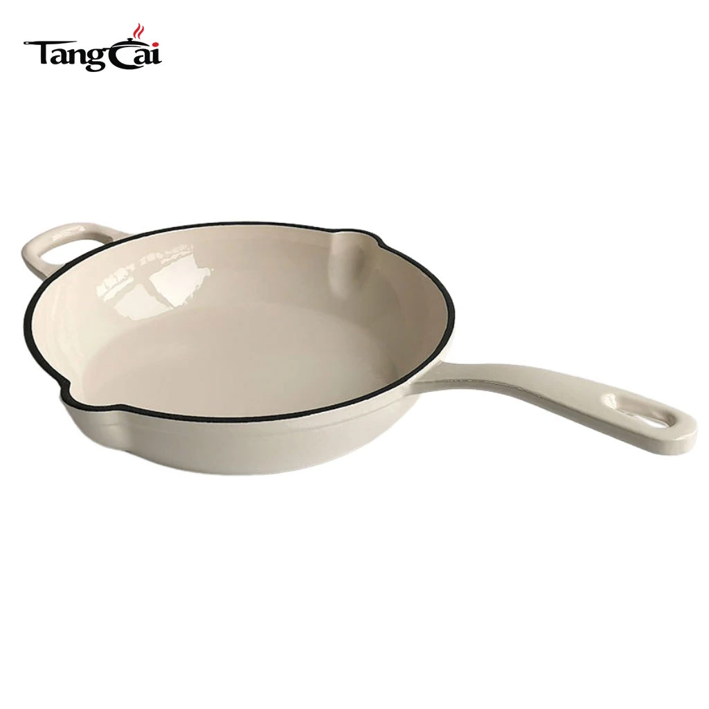 10 Inch Enameled Cast Iron Skillet with Handles - Ideal for Searing, Roasting, Frying