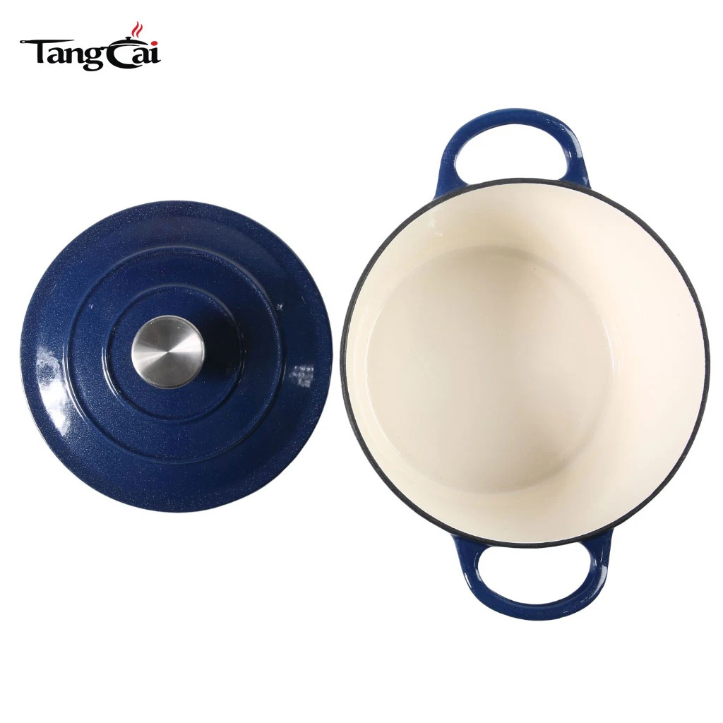 Non-Stick Large Cooking Pot Enameled Cast Iron Dutch Oven 6.5 Qt Fit All Stoves Food Safety Management Certified