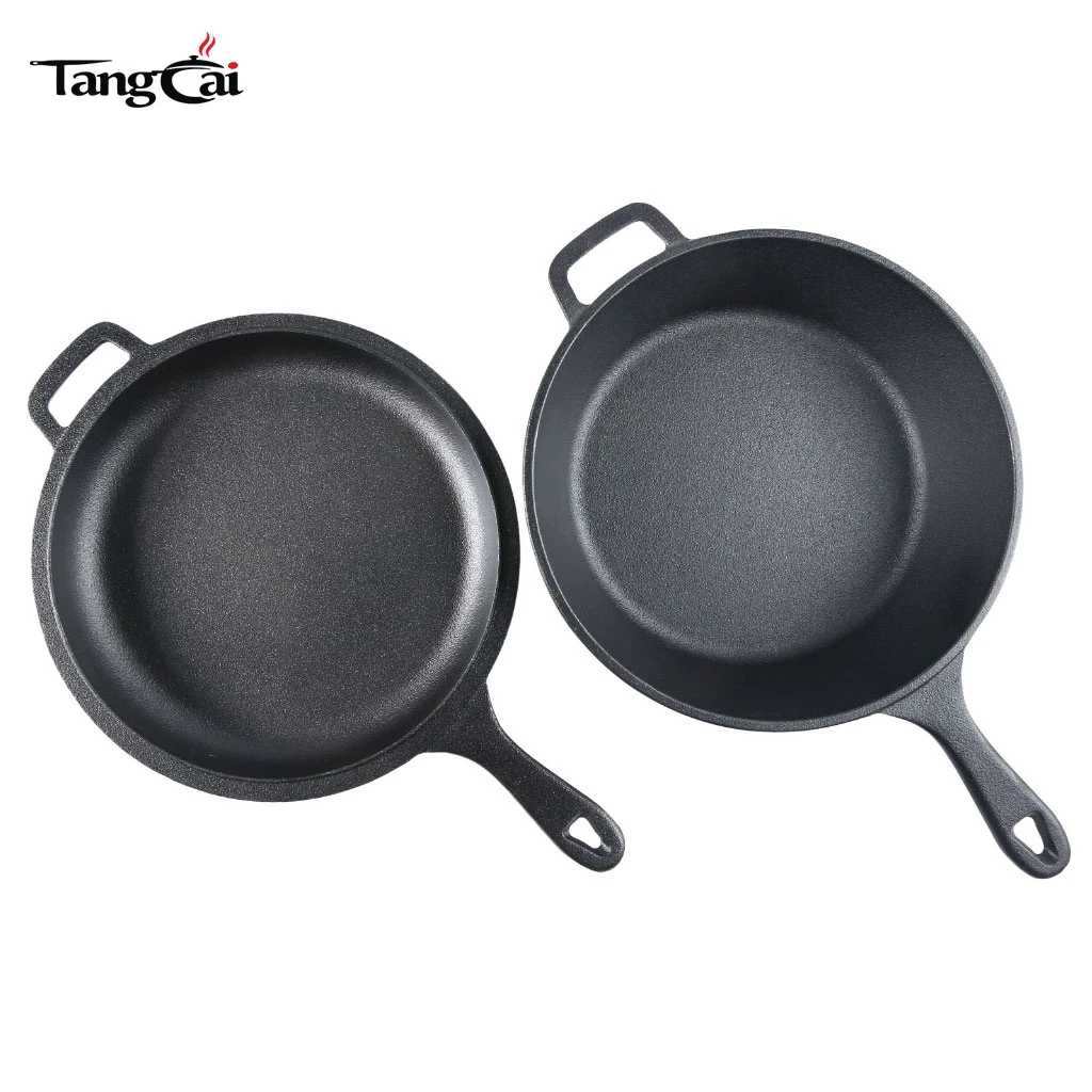 Cast Iron Combo Cooker PFAS-Free 2-in-1 3.2 Quart Dutch Oven and 10 Inch Skillet Set for Sourdough Baking, Frying, and Camping