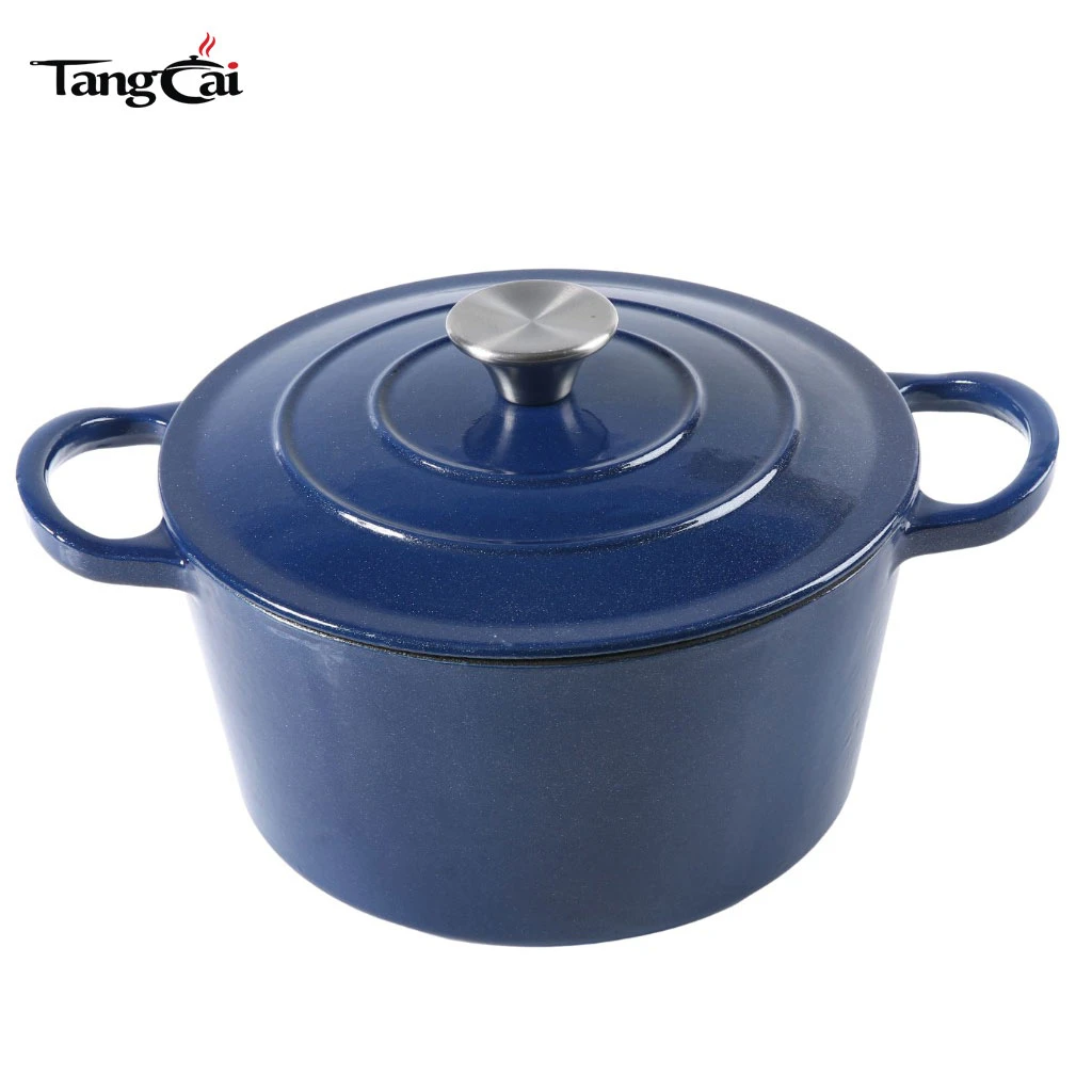 Non-Stick Large Cooking Pot Enameled Cast Iron Dutch Oven 6.5 Qt Fit All Stoves Food Safety Management Certified