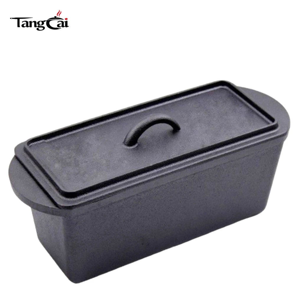 Classic Design Cast Iron Pre-Seasoned Rectangle Bread & Loaf Pans Bakeware for Home Kitchen Bread Baking Mould