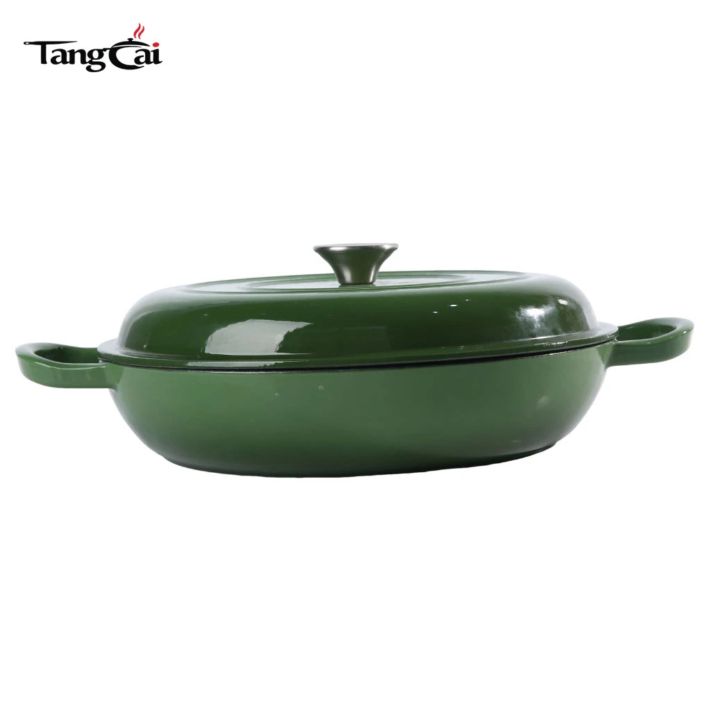 Market-Leading Design 3.8QT 30cm Shallow Enamel Coated Cast Iron Dutch Oven Casserole Dish
