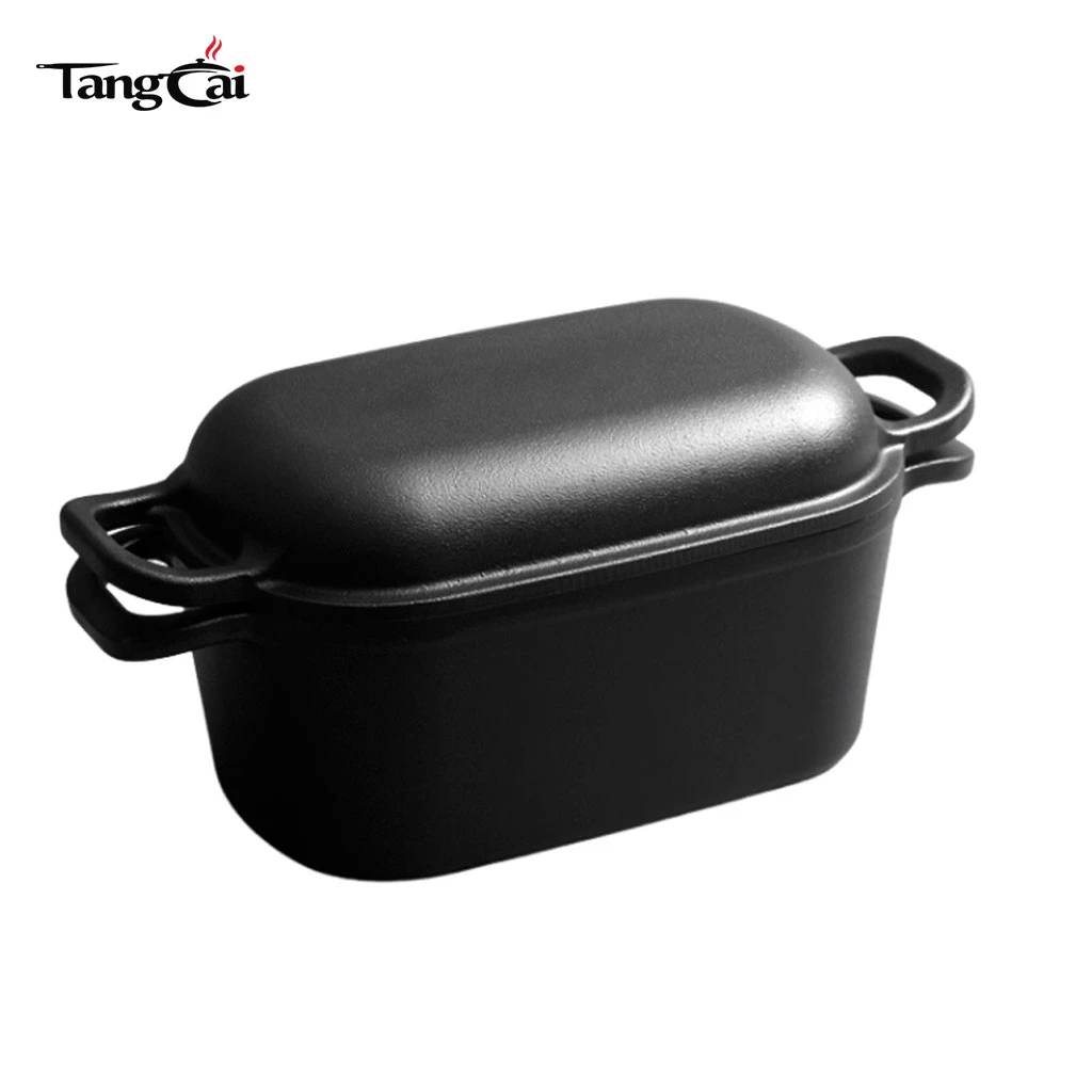 4QT Oval Dutch Oven for Bread Baking Nonstick Cast Iron Bread Pans for Sourdough Baking