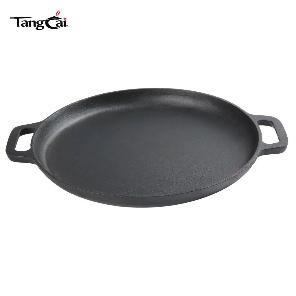 Wholesale Preseasoned 12&rdquo; 14&rdquo; 16&rdquo; Cast Iron Pizza Pan, Nonstick Round Griddle Tray