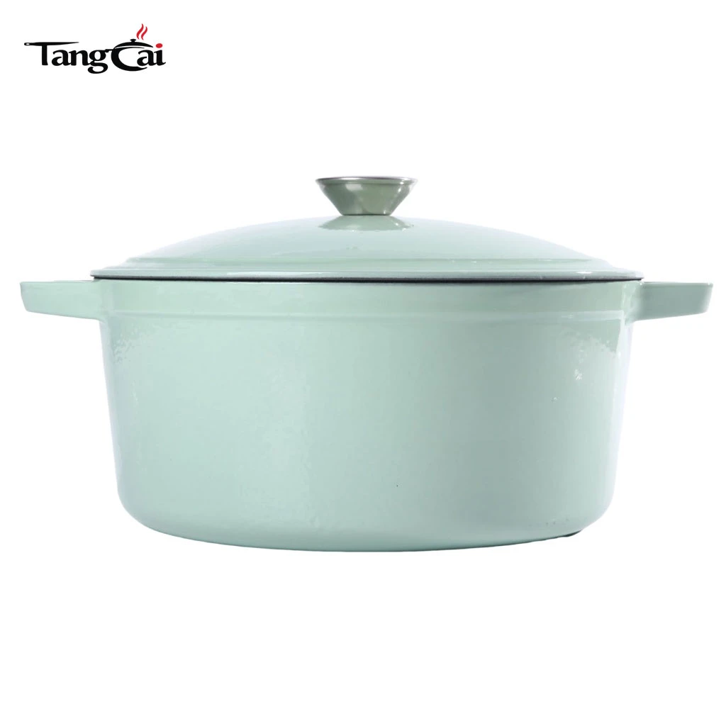 Modern Style 5.5QT Enameled Cast Iron Dutch Oven Round Casserole Pot with Lid