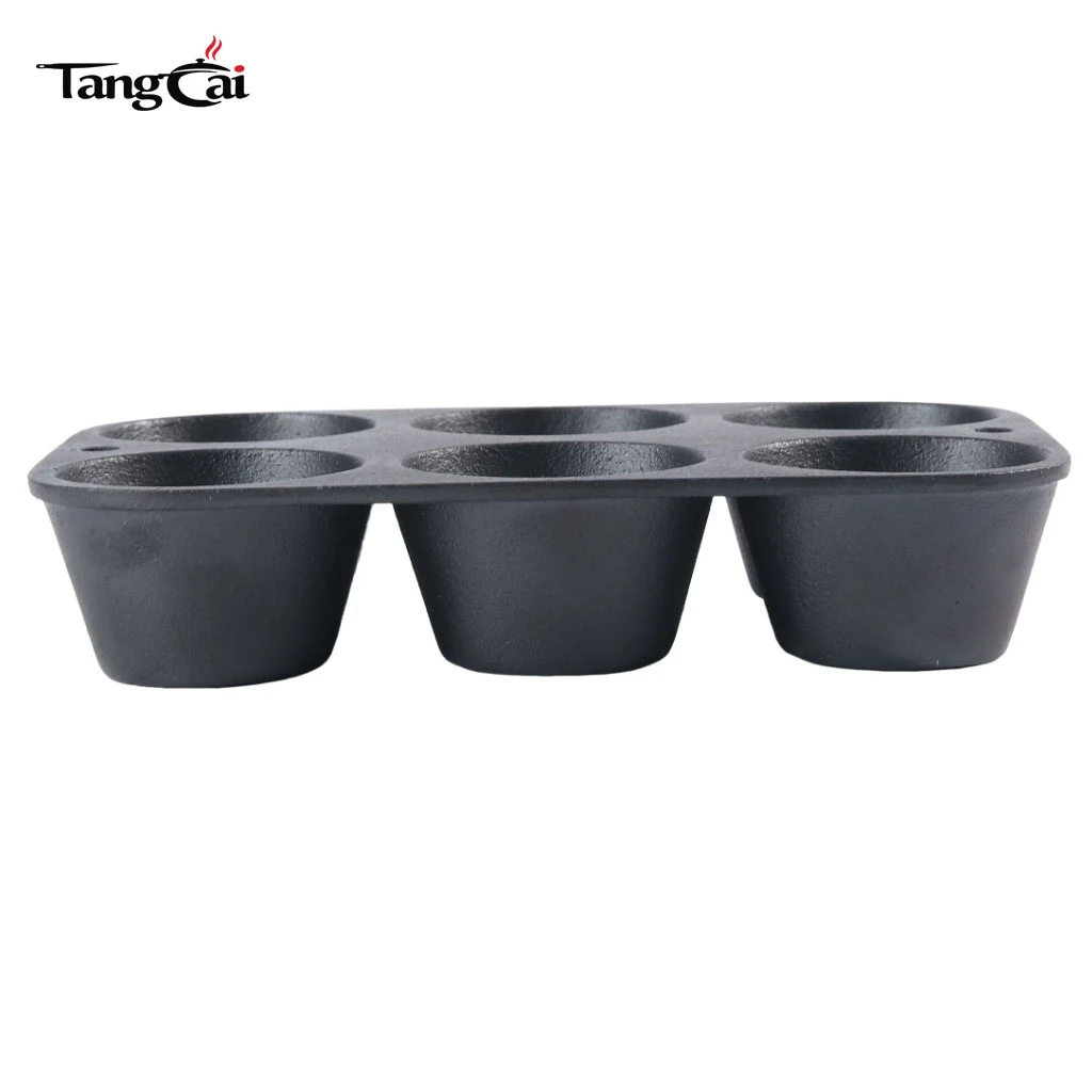 Source Factory Supply Pre-Seasoned Cast Iron Muffin Pan,6-Cup Nonstick Cupcake Pan for Global Buyers