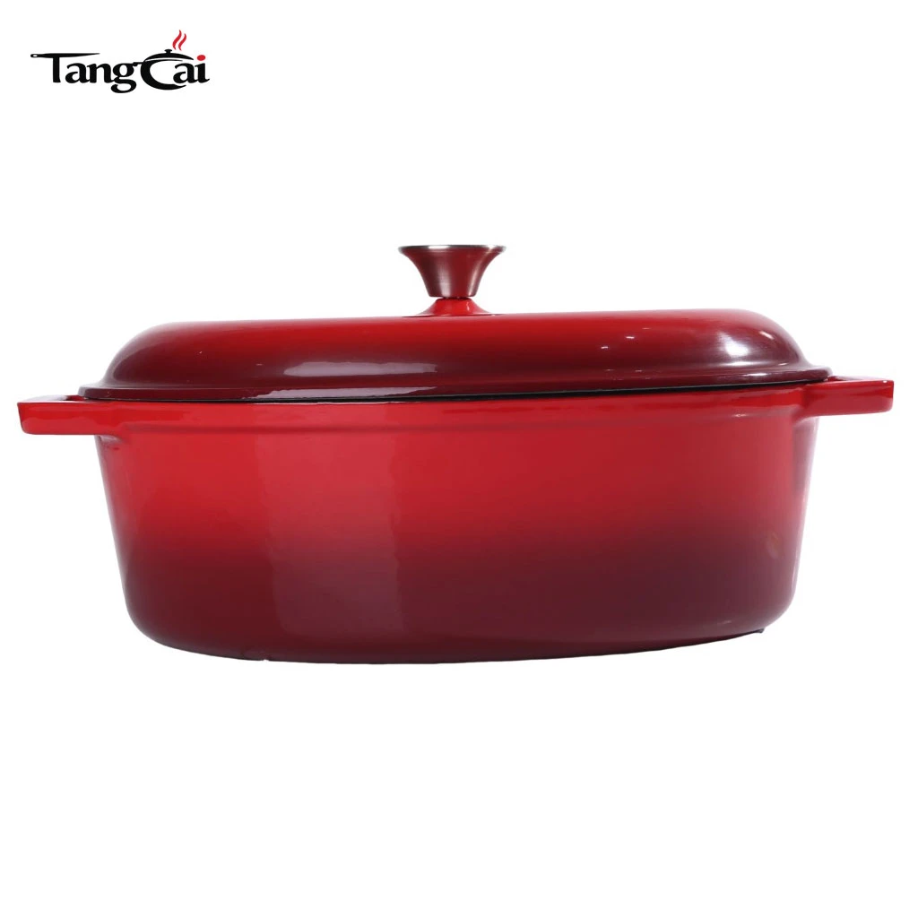Custom Extra Large Capacity Enameled Cast Iron Dutch Oven, Big Size Oval Casserole Pot with Lid