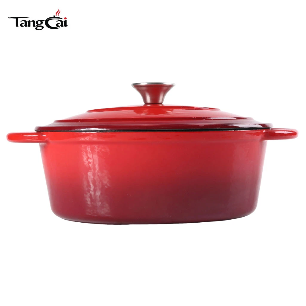 5.5 Quart Oval Enameled Cast Iron Dutch Oven Pot with Lid, Oven Safe up to 550&deg; F & Dishwasher Safe, Sturdy Dutch Oven Cookware