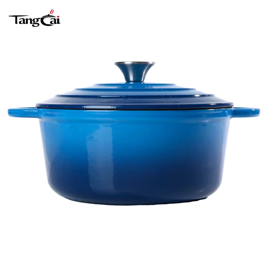5.5QT Blue Enameled Cast Iron Dutch Oven, Hot-selling Family Casserole Pot with Lid, 1M+ Sold Cookware