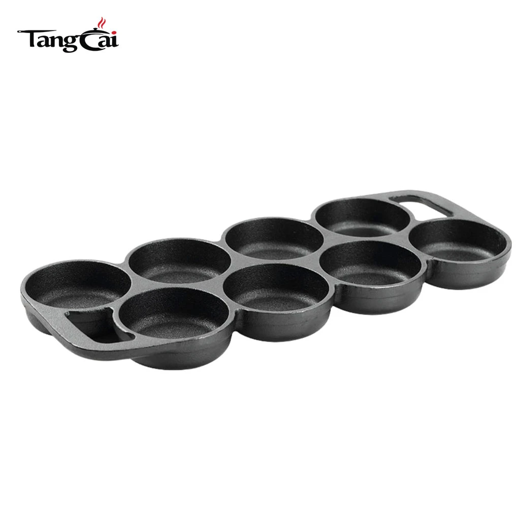 8-Hole Cast Iron Baking Mold, Pre-Seasoned Muffin & Cornbread Pan, Non-Stick Skillet for Individual Baking and Breakfast