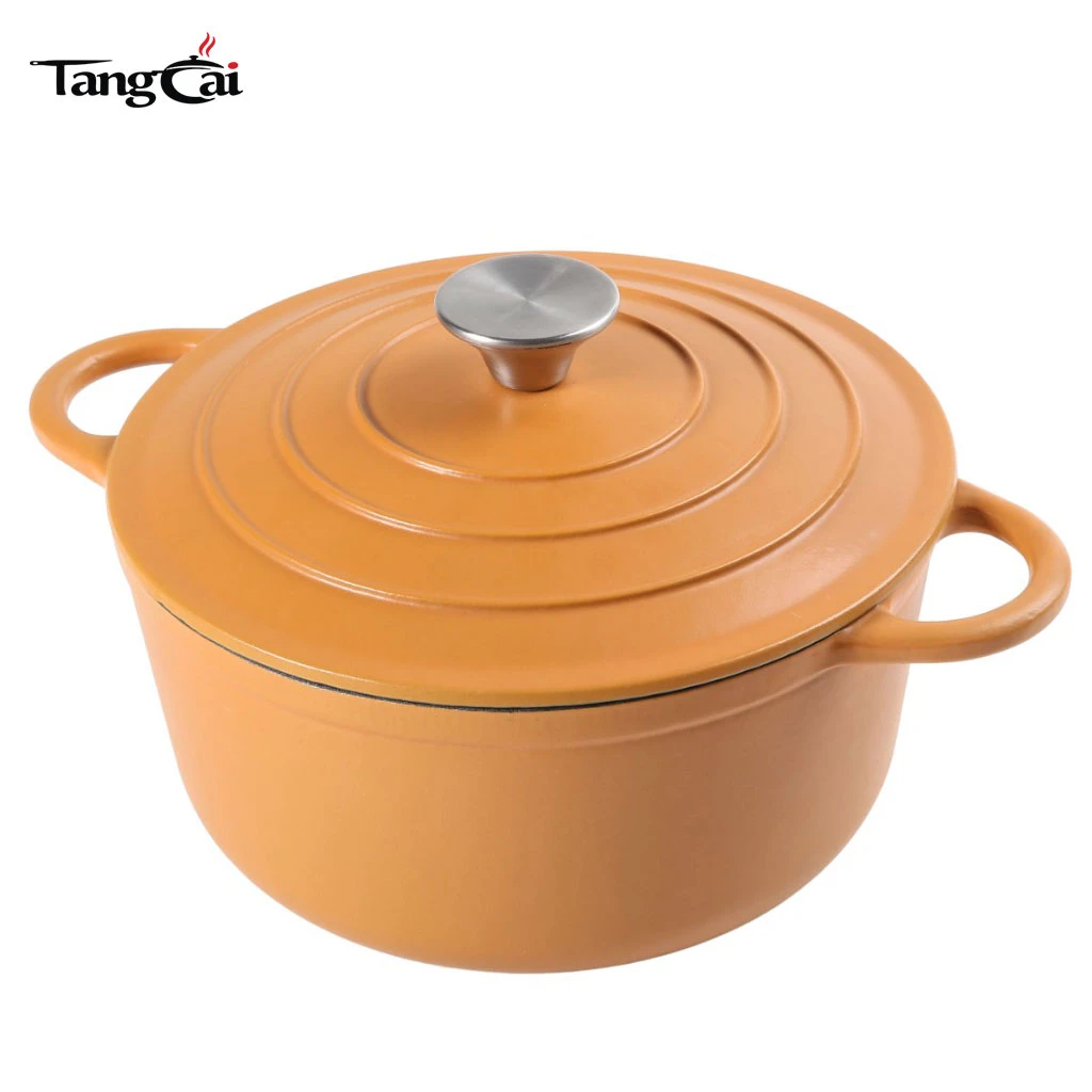 5QT 24cm Enameled Cast Iron Dutch Oven -Round Casserole Pot Oven Safe up to 500&deg; F