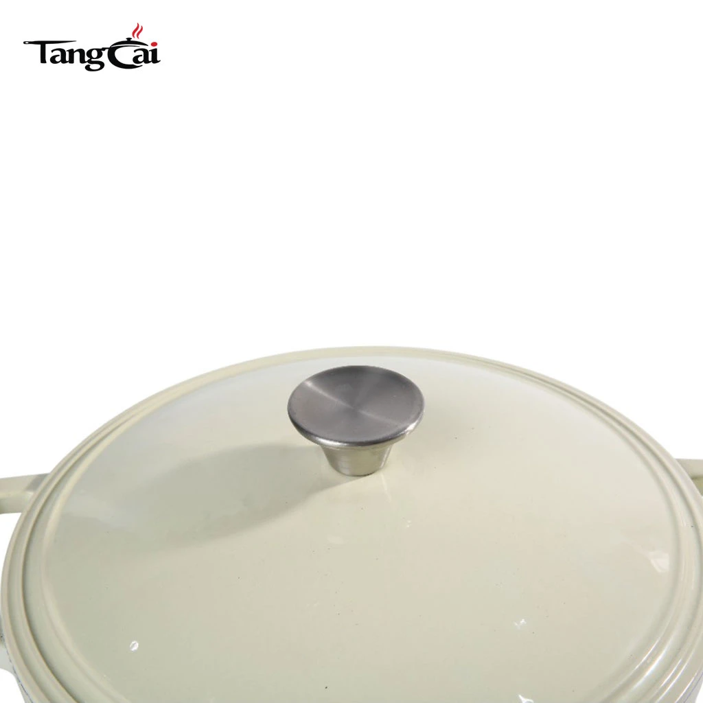 Minimalist 5.5Quart Round Cream White Enameled Cast Iron Dutch Oven