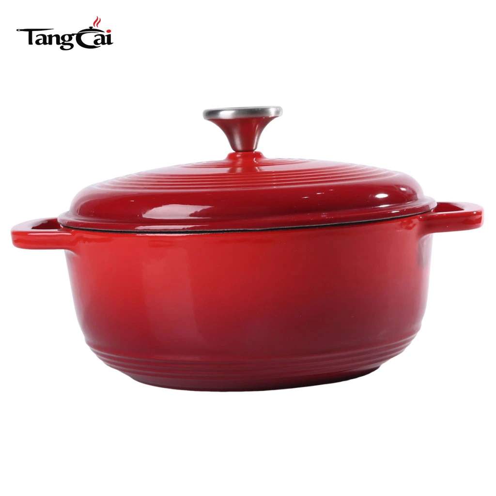 6QT Round Enameled Cast Iron Dutch Oven - Perfect for Sourdough Bread Baking