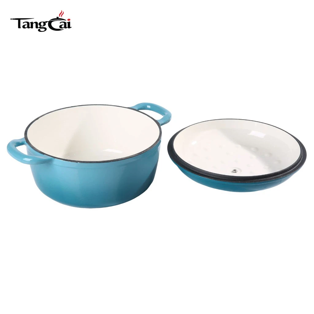 Enameled Cast Iron Dutch Oven with high dome lid, Deep Body Casserole Pot for Sourdough Bread Baking