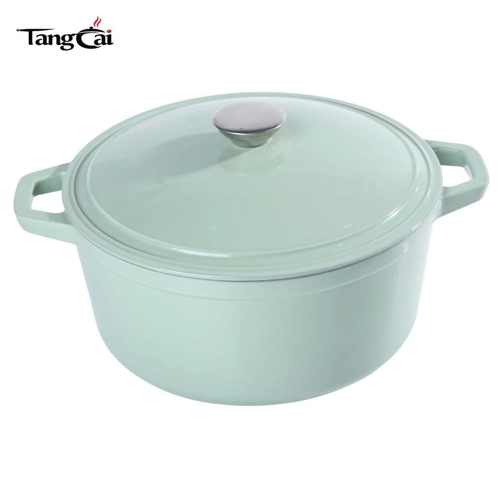 Modern Style 5.5QT Enameled Cast Iron Dutch Oven Round Casserole Pot with Lid