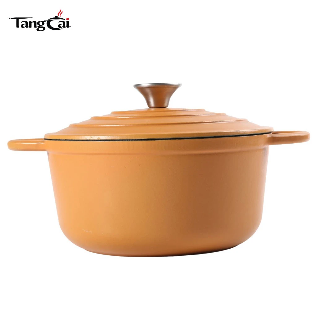 5QT 24cm Enameled Cast Iron Dutch Oven -Round Casserole Pot Oven Safe up to 500&deg; F