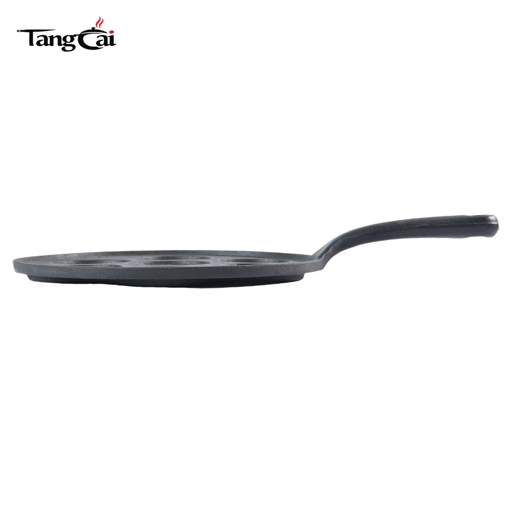 Mini 7-Cup Pancake Maker Pan, Pre-Seasoned Breakfast Cast Iron Plett Pan with Seven 2.5&rdquo;Dia Sections