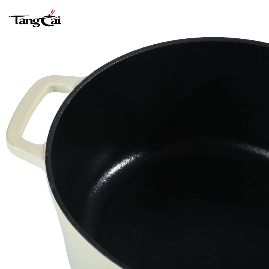 Minimalist 5.5Quart Round Cream White Enameled Cast Iron Dutch Oven