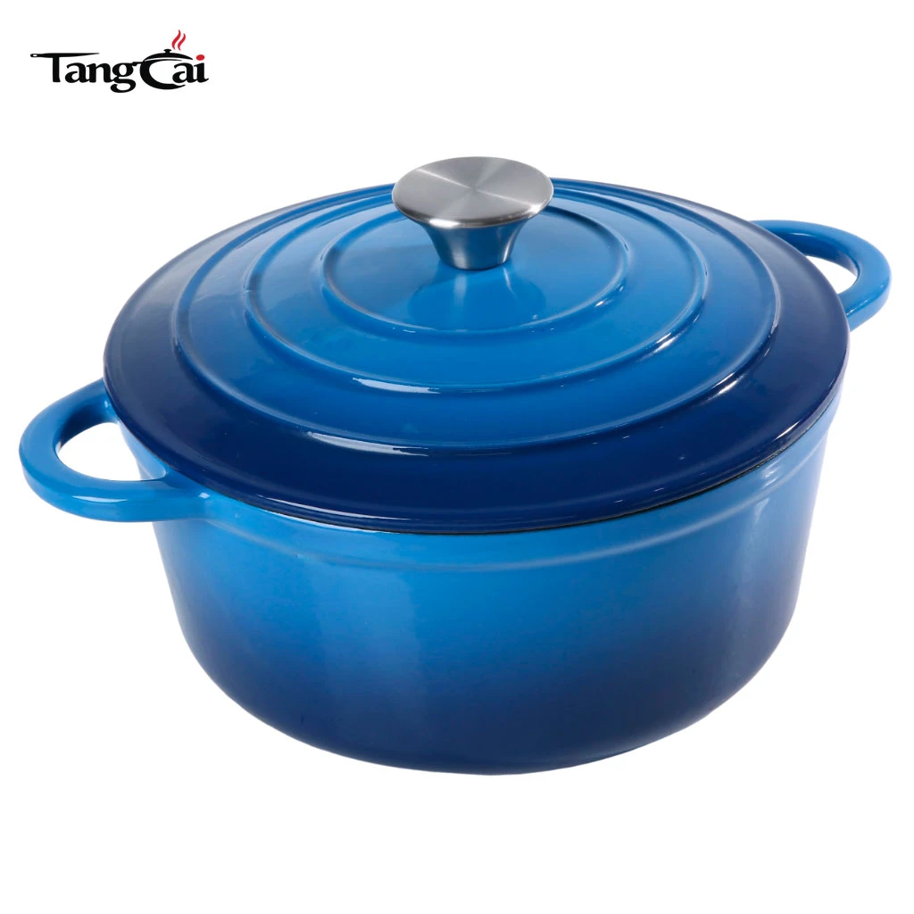 5.5QT Blue Enameled Cast Iron Dutch Oven, Hot-selling Family Casserole Pot with Lid, 1M+ Sold Cookware
