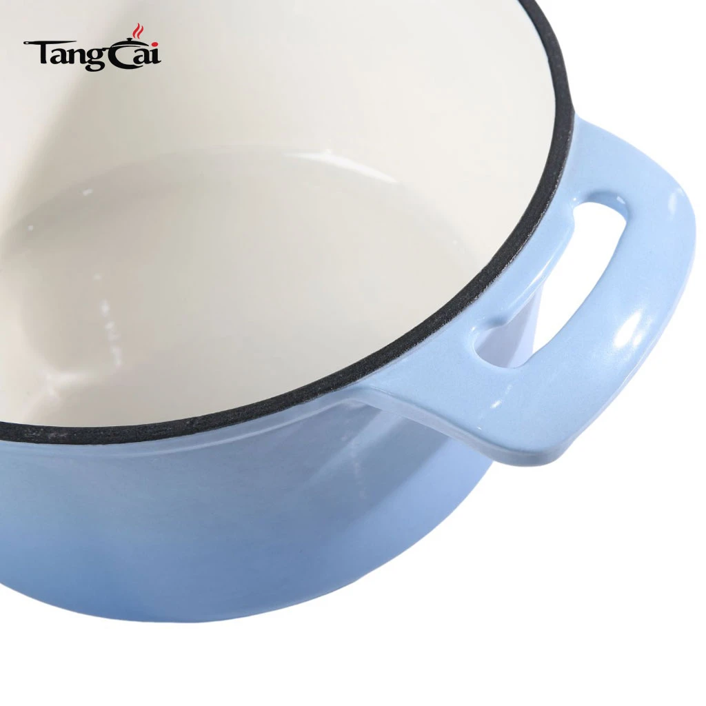 Factory Supply Light Blue Enameled Cast Iron Dutch Oven,Family Size Casserole Pot
