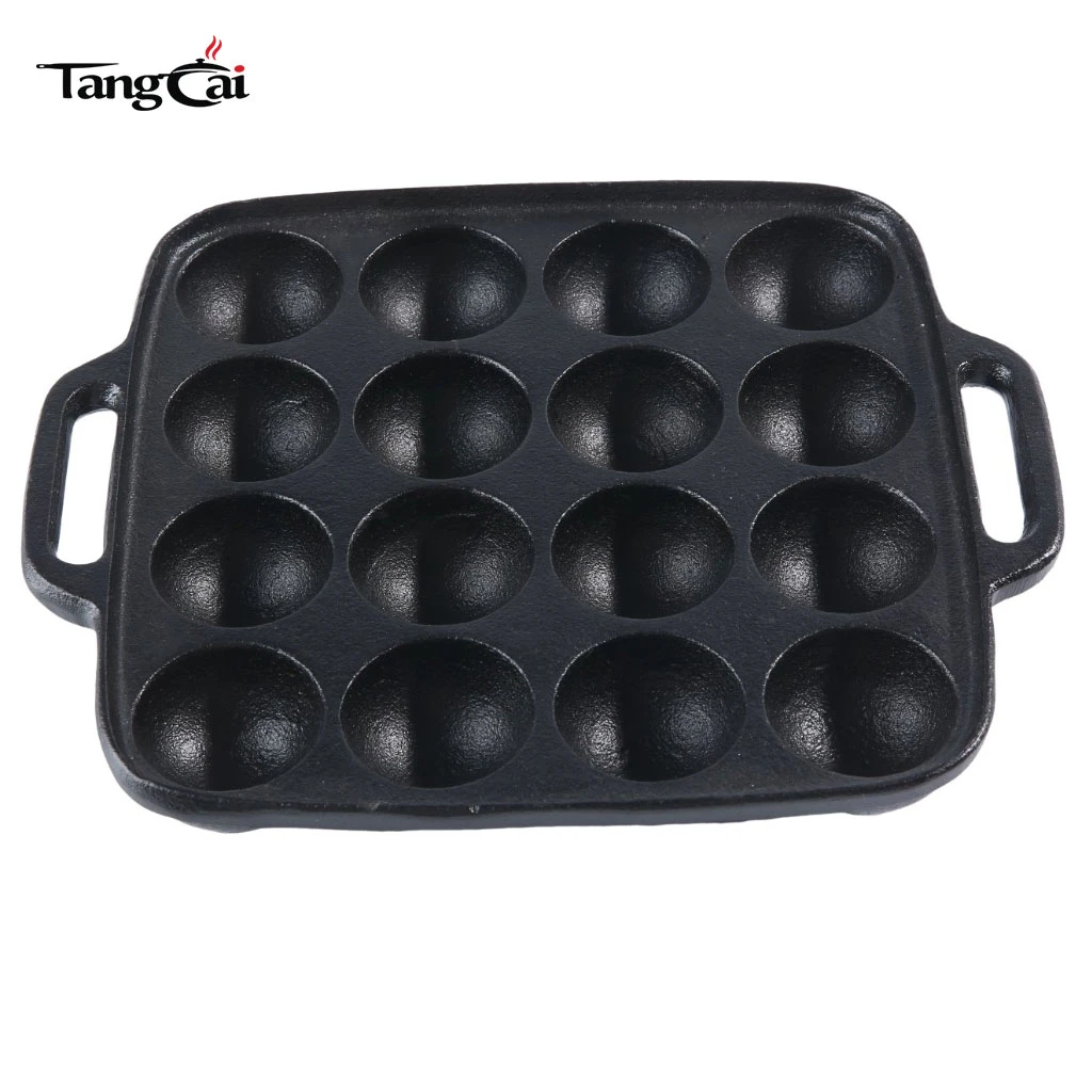 Pre-Seasoned Cast Iron 16 Cake Pop Mold Openings for Puffs and Donut Holes