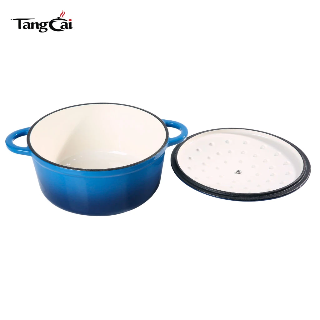 5.5QT Blue Enameled Cast Iron Dutch Oven, Hot-selling Family Casserole Pot with Lid, 1M+ Sold Cookware