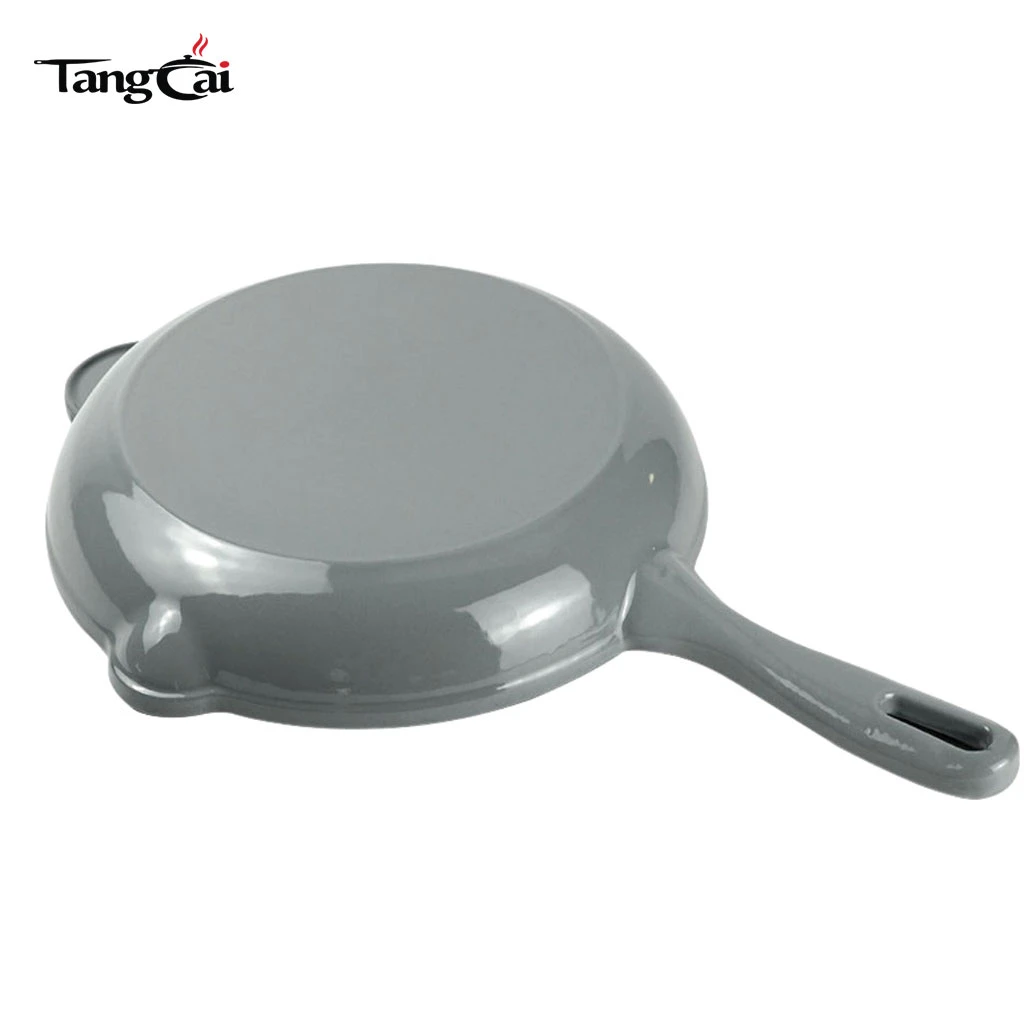 10Inch Enameled Cast Iron Skillet, Non Stick Round Fry Pan Induction Compatible