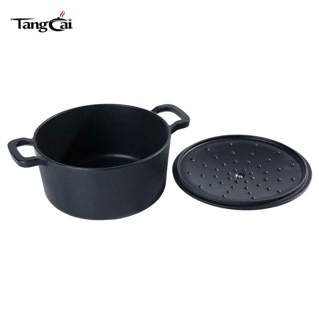 7-Quart Enamel Cast Iron Dutch Oven Pot &ndash; Matte Black &ndash; Heavy-Duty Casserole Pot for Slow Cooking, Braising & Baking