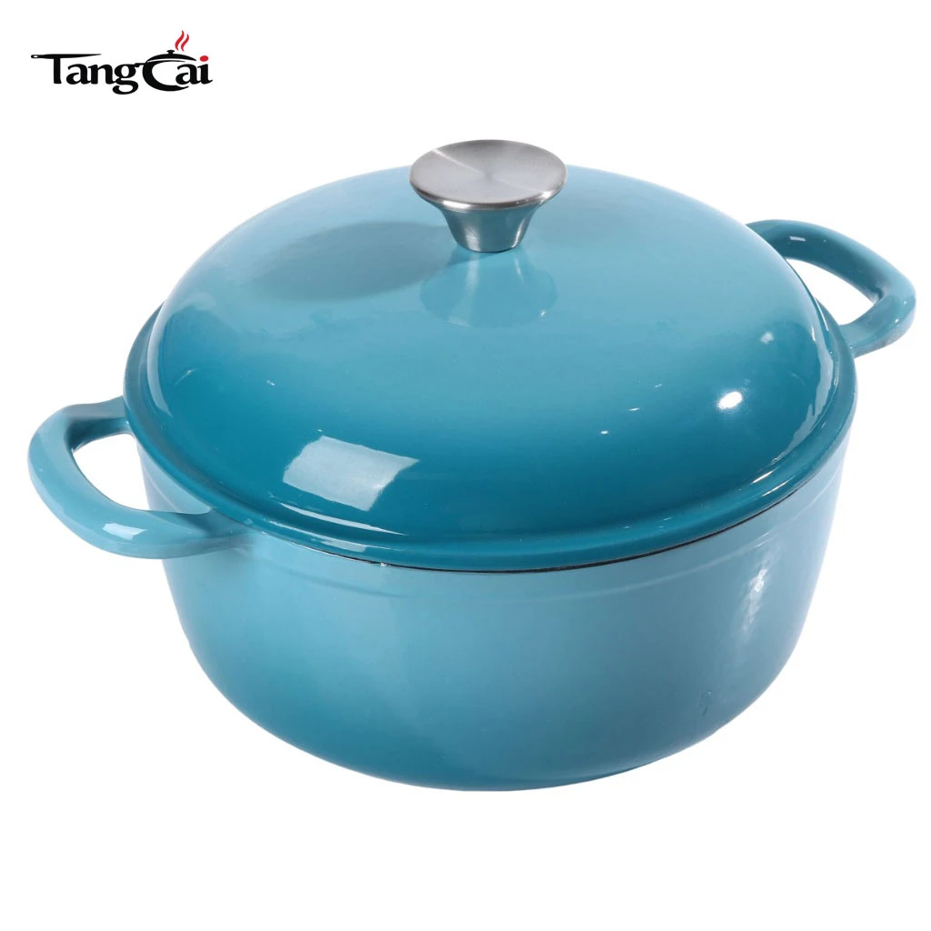 Enameled Cast Iron Dutch Oven with high dome lid, Deep Body Casserole Pot for Sourdough Bread Baking