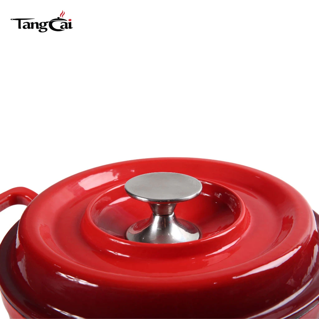 5QT Enamel Cast Iron Dutch Oven with Large Wider Handles